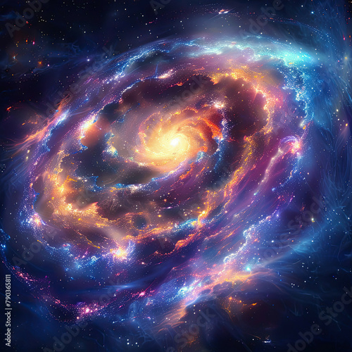 Cosmic Chromatics Vibrant Galactic Background