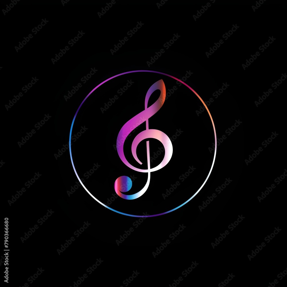 Circular High-Tech Style Musical Note Logo Circular High-Tech Style Musical Note Logo