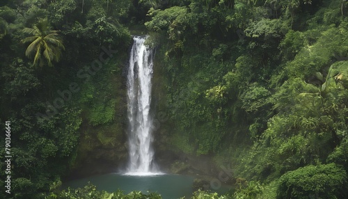 A cascading waterfall surrounded by lush tropical upscaled 2 © Sabteen