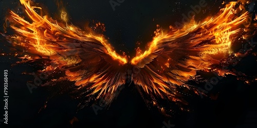 Fire wings on black background © inspiretta