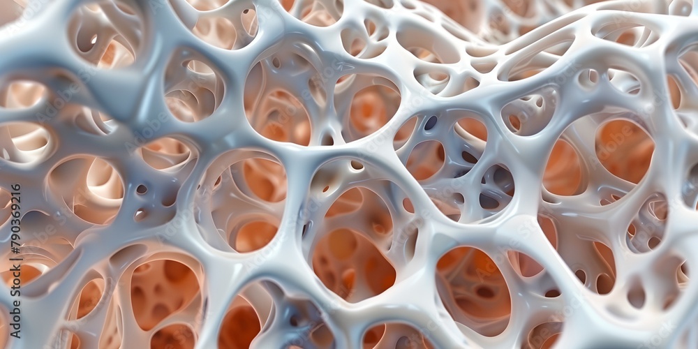 Fototapeta premium Microscopic view bone tissue, structure, closeup
