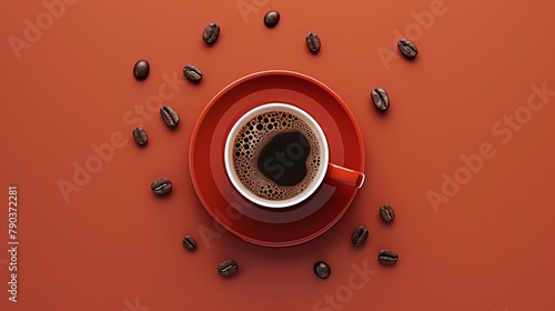 the concept of International Coffee Day, top view. background for designer for international coffee day. Festive and inviting banner mockup for International Coffee Day with copy space for text