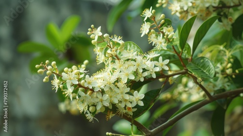 Blooming white flowers of Penang Sloe Kopsia arborea