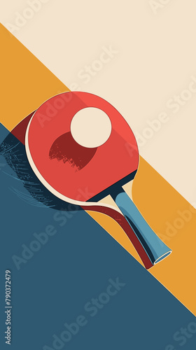 ping pong table tennis vector poster with racket and tennis ball