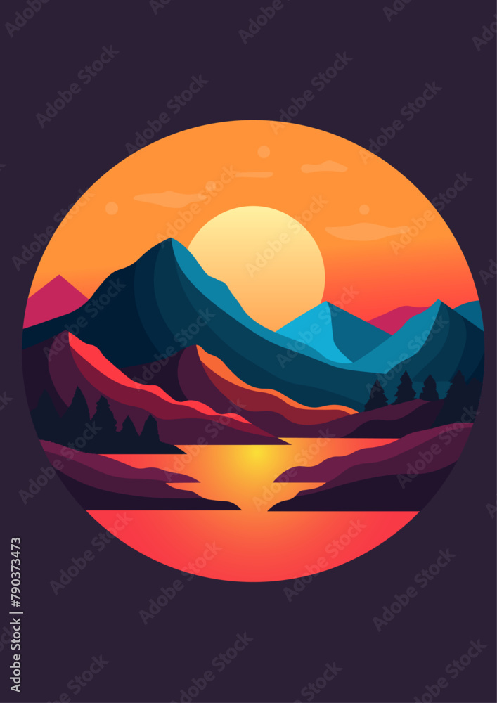 Sunset Mountain Landscape