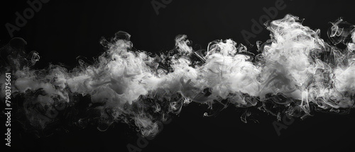 Dynamic abstract smoke pattern on black