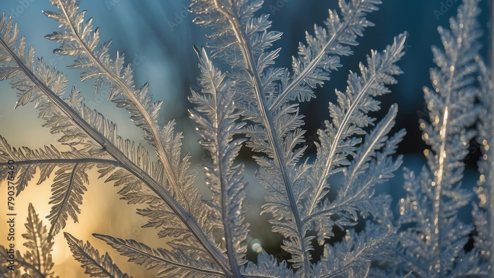 Frosted winter plants in morning light Frosted winter plants in morning light
