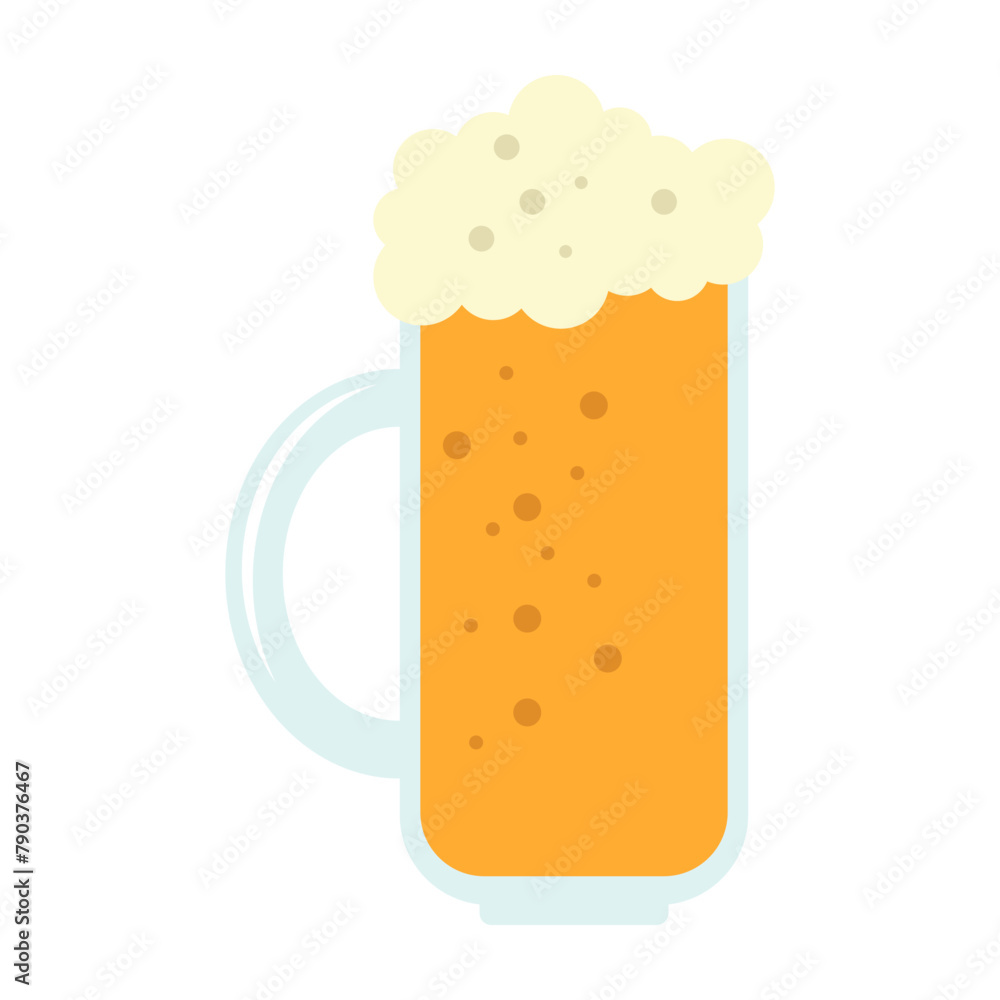 Cold beer icon or sign. Vector flat beer illustration isolated on white background. Alcohol drink pub or bar Cold beer icon or sign. Vector flat beer illustration isolated on white background. Alcohol drink pub or bar