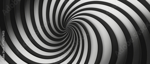 Black and white abstract spiral hypnotic pattern