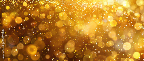 Golden bokeh lights and glitter background