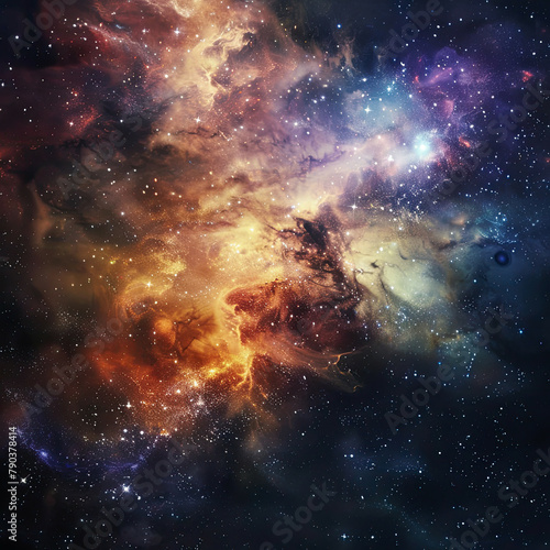 Stellar Symphony Colorful Galaxy Background