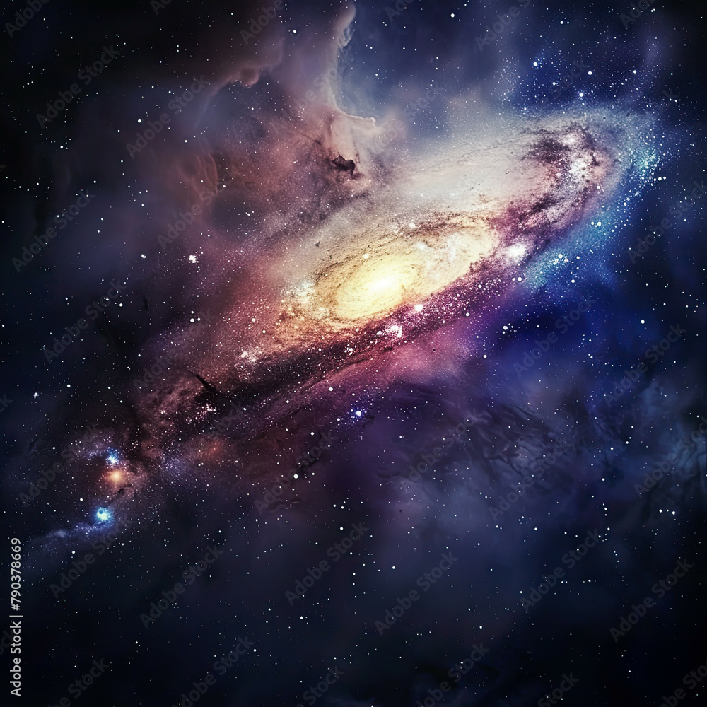 Stellar Symphony Colorful Galaxy Background