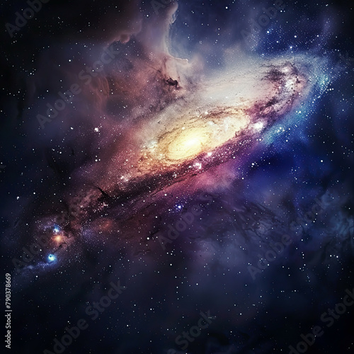 Stellar Symphony Colorful Galaxy Background