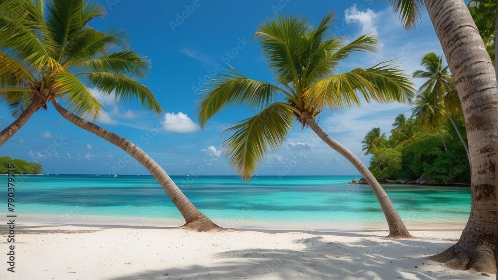 Tropical beach with clear turquoise water Tropical beach with clear turquoise water