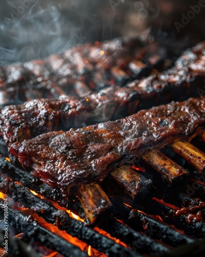 Sizzling Spit-Roasted Cow Ribs, Irresistible BBQ Delight