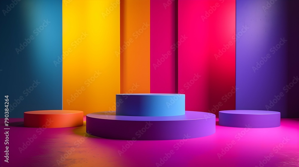 luxury colourful neon abstract elegant Platform podium background shapes and curtains Geometric product show luxury colourful neon abstract elegant Platform podium background shapes and curtains Geometric product show