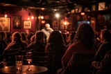 Intimate Nightclub Atmosphere with Live Standup Show
