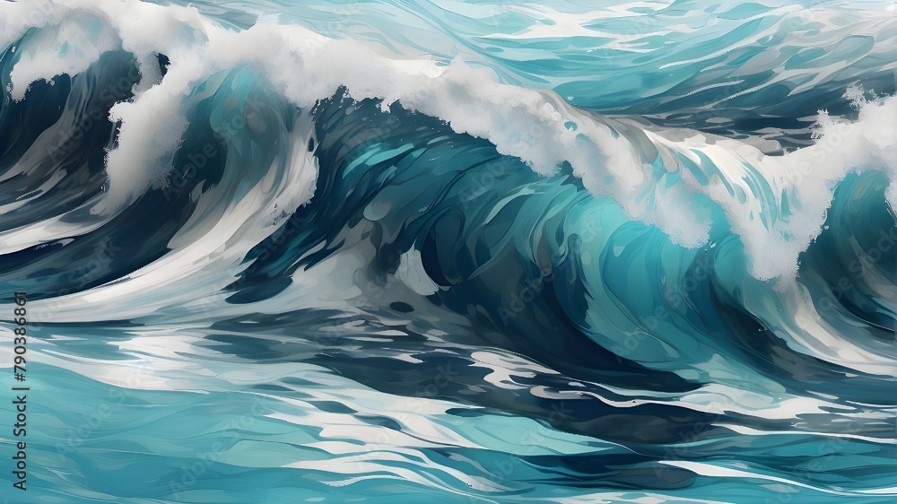 Abstract ocean wave with a teal, blue, and aqua texture. Ocean wave abstract with blue and white water wave web banner graphic resource as background. Abstract ocean wave with a teal, blue, and aqua texture. Ocean wave abstract with blue and white water wave web banner graphic resource as background.