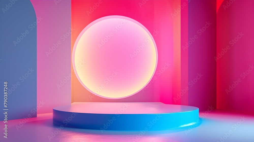 luxury colourful neon abstract elegant Platform podium background shapes and curtains Geometric product show luxury colourful neon abstract elegant Platform podium background shapes and curtains Geometric product show