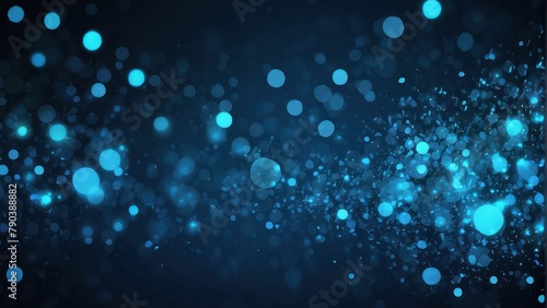 Enigmatic Blue Glow Particle Bokeh Abstract Background