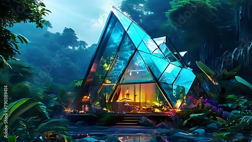 Realistic House in the Jungle Stunning Broken Glass Effect