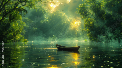 A canoe in the wilderness photo
