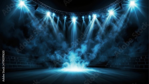 Wallpaper Mural Empty stage with spotlights and smoke exuding a mysterious vibe Torontodigital.ca