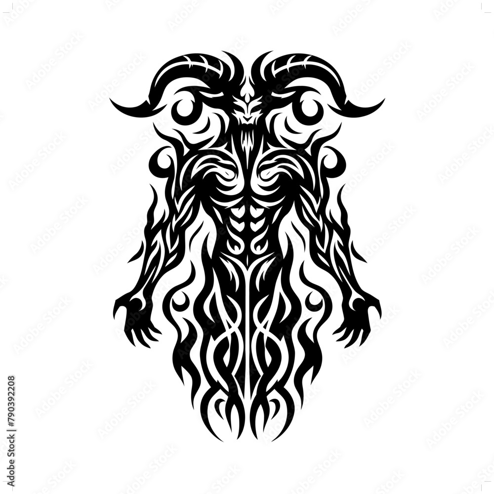 hades; deity mythology in modern tribal tattoo, abstract line art of deity, minimalist contour. Vector hades; deity mythology in modern tribal tattoo, abstract line art of deity, minimalist contour. Vector