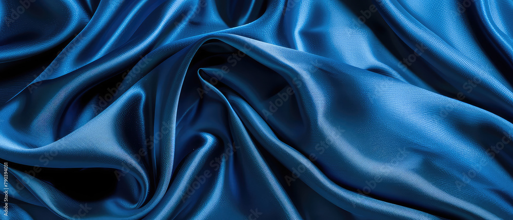 Blue silk fabric texture background Blue silk fabric texture background