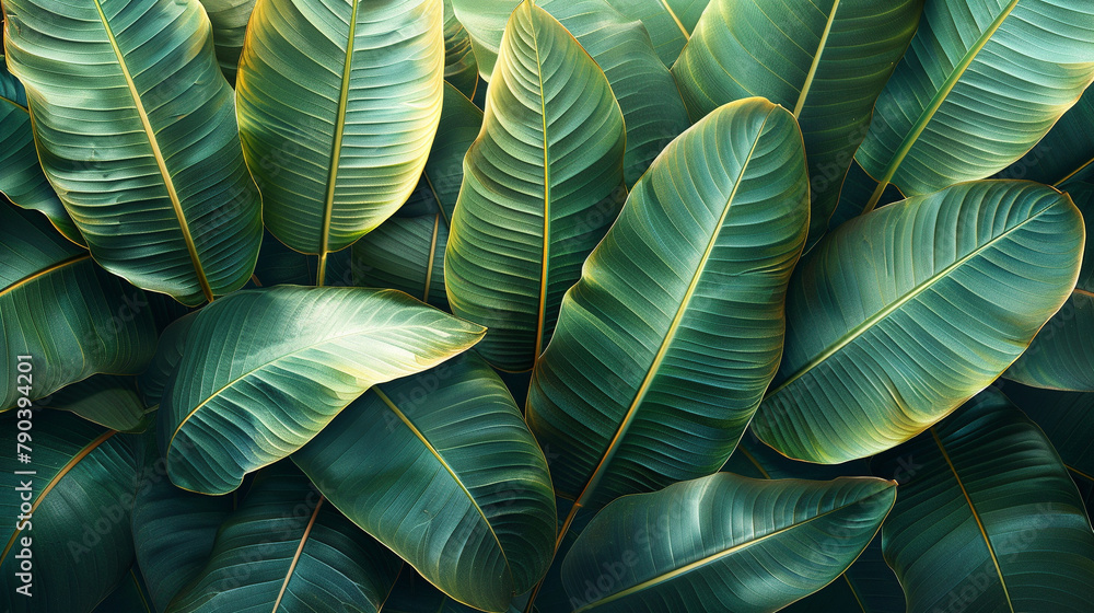 Obraz premium Tropical leaves pattern background 
