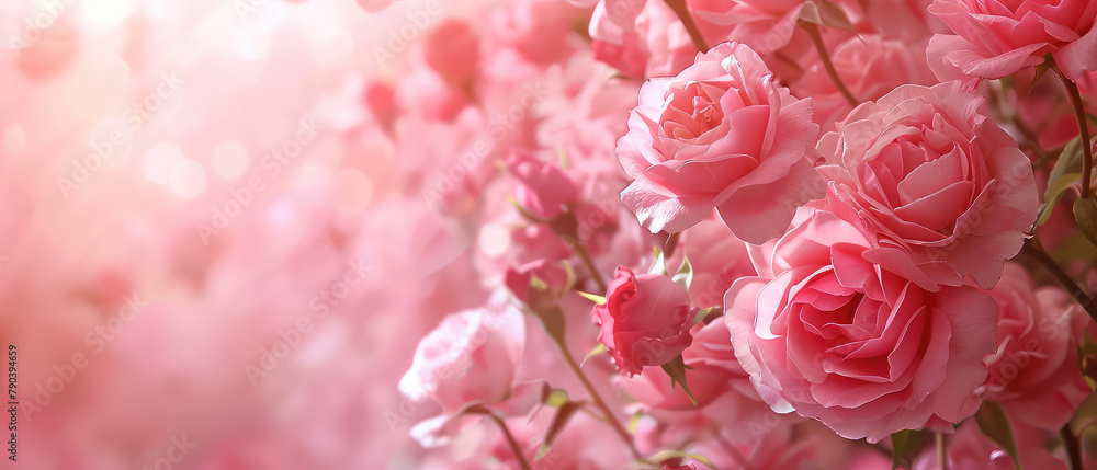 Soft pink roses with dew and bokeh lights Soft pink roses with dew and bokeh lights