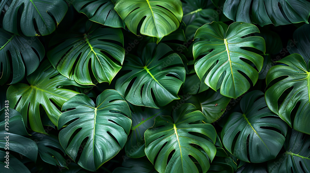 Tropical leaves pattern background
