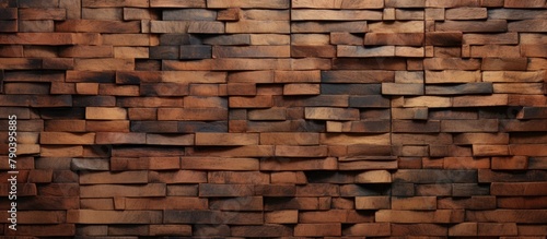 A close up of a wooden wall with various planks © 2rogan