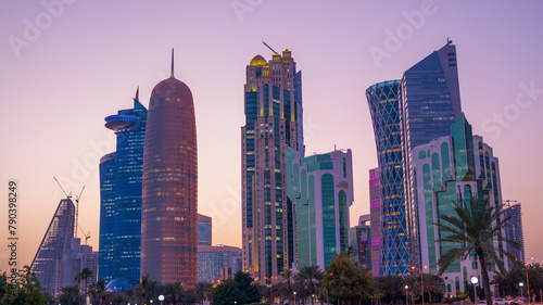 The Panoramic skyline of Doha, Qatar photo