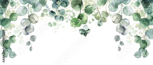Watercolor leaf background. Watercolor leaves isolated on white background. Organic and natural concept. © Tnzal