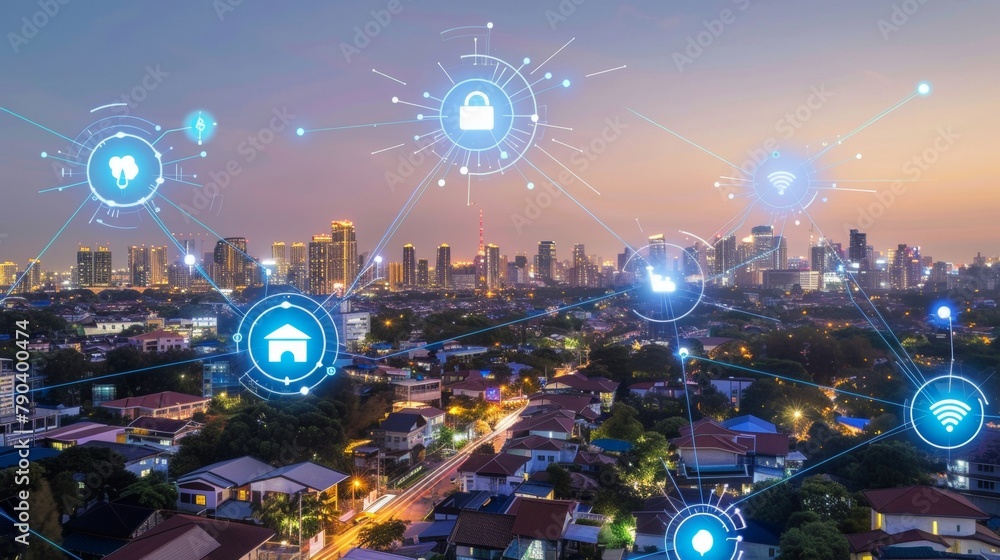 A futuristic cityscape with holographic 5G network symbols floating above skyscrapers showcasing hyper connectivity and advanced wireless technology A futuristic cityscape with holographic 5G network symbols floating above skyscrapers showcasing hyper connectivity and advanced wireless technology