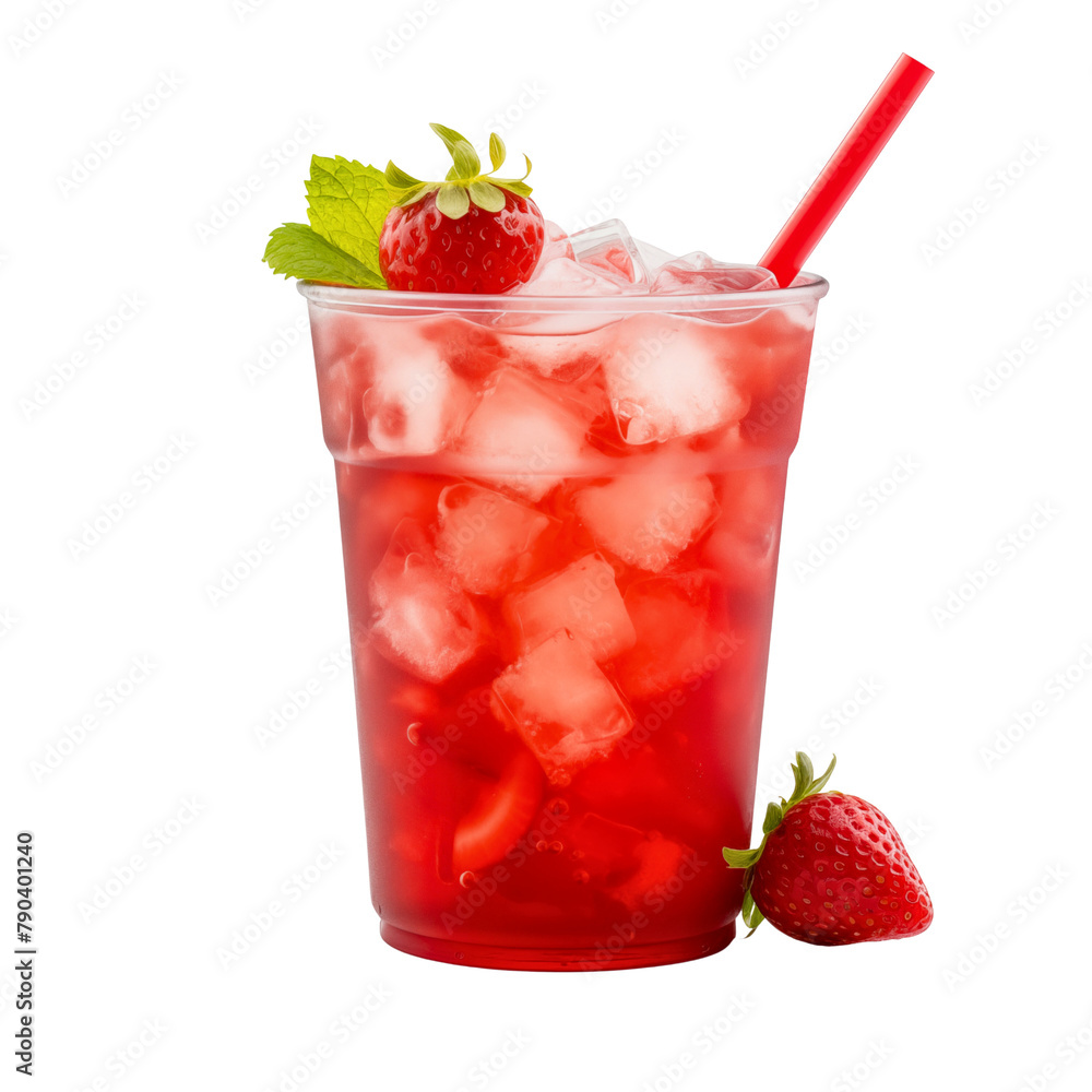 Refreshing Strawberry Treats on White Background Refreshing Strawberry Treats on White Background