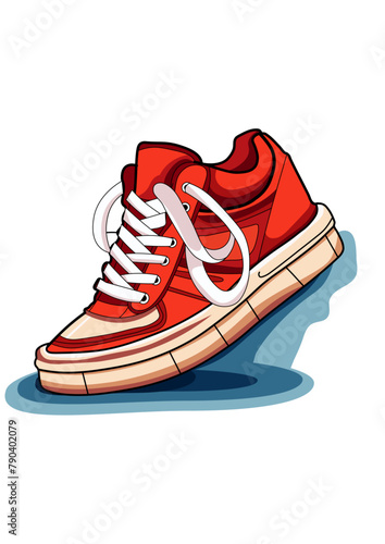 Illustration of a Stylish Red Sneaker