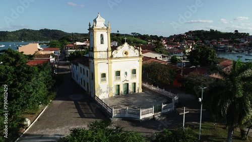 Aerial view of Bom Jesus dos Passos Church, Bom Jesus dos Passos Island, Baía de Todos os Santos - Salvador, Bahia, Brazil photo