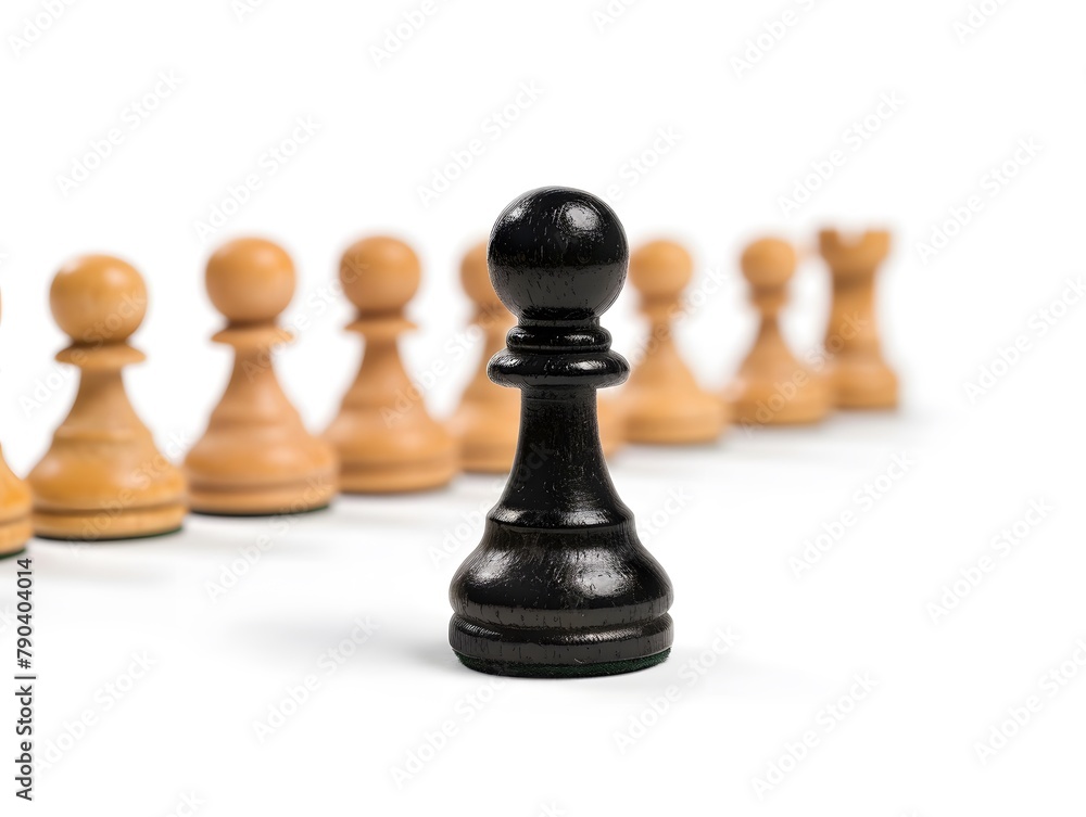 Black Pawn Chess Stands Out for Leadership and Management Boss Concept Black Pawn Chess Stands Out for Leadership and Management Boss Concept