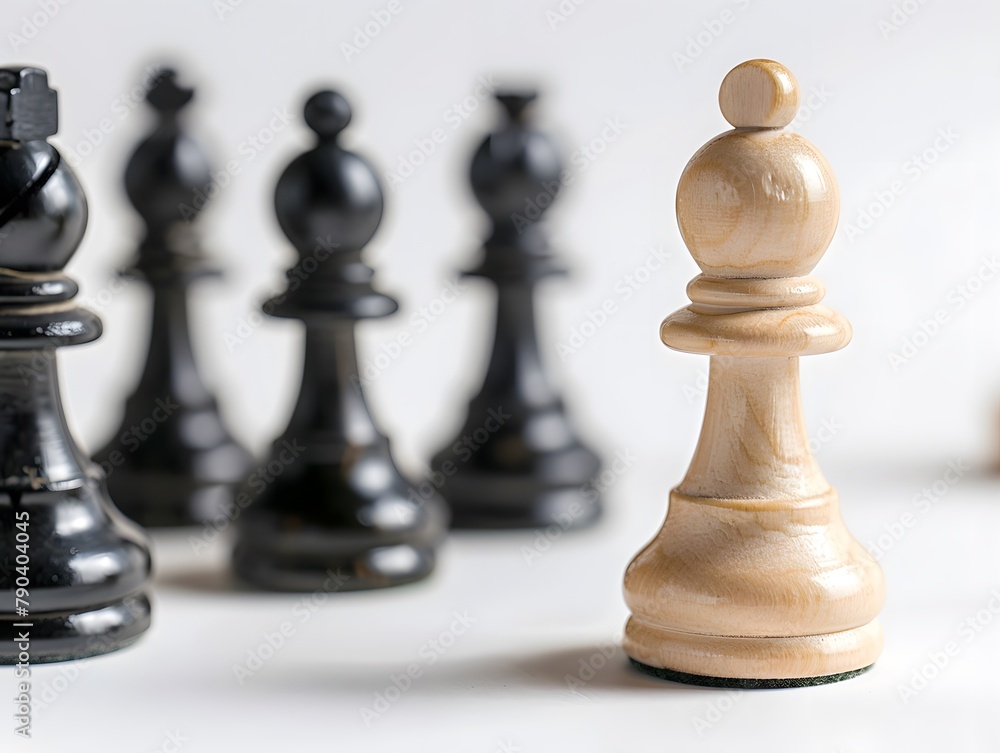 Black Pawn Chess Stands Out for Leadership and Management Boss Concept Black Pawn Chess Stands Out for Leadership and Management Boss Concept