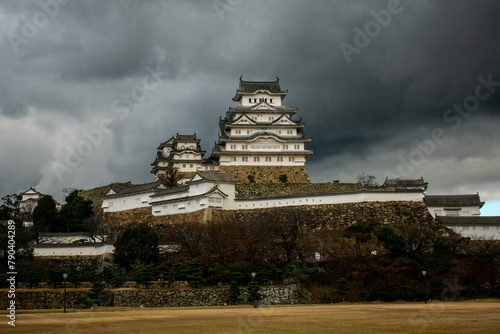 View of Himeji Castle in Japan during winter
