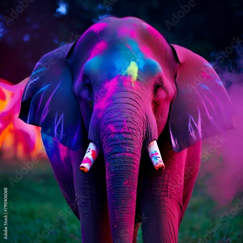 Elefante Colorido feito em IA.