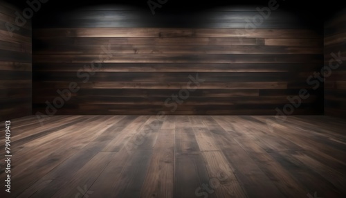 Wooden planks on the floor, creating a rustic and moody atmosphere © nizar