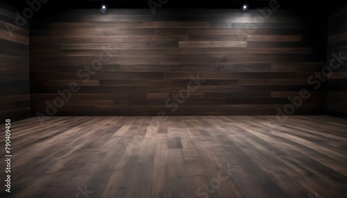 Wooden planks on the floor  creating a rustic and moody atmosphere