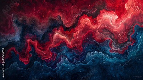 Cascades of ruby red and midnight indigo cascading like celestial waterfalls  carving pathways through the endless expanse of the universe s boundless imagination. 
