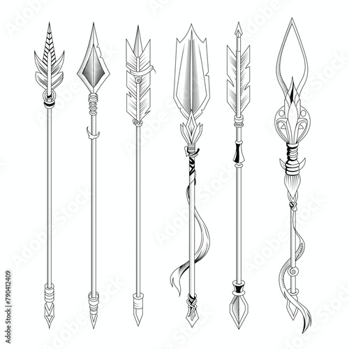 Different shapes of arrows vector illustration