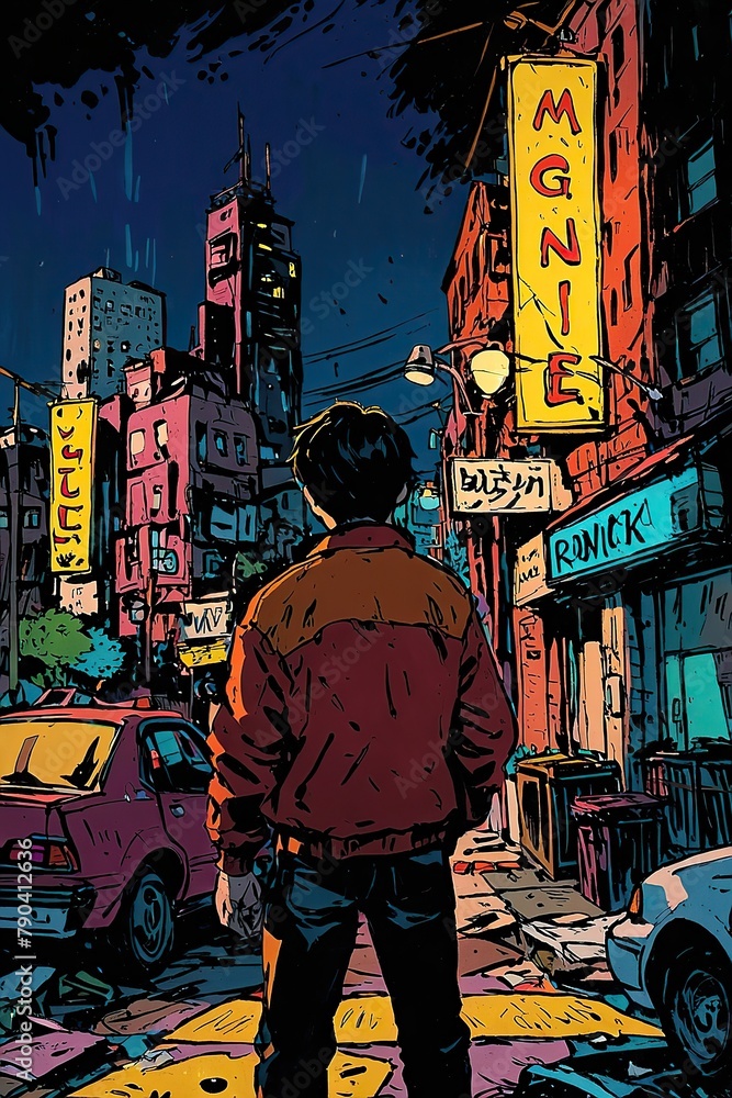 Imagine a movie poster portraying a poor city on front while in the back is an advanced and modern city relucting with white lights and tones, vivid colors Imagine a movie poster portraying a poor city on front while in the back is an advanced and modern city relucting with white lights and tones, vivid colors