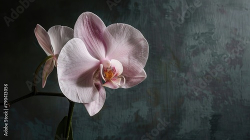 An uncommon pale pink orchid