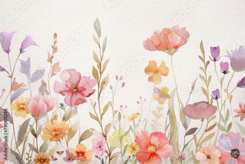 Watercolor botanical watercolor arrangements with small flower Spring and summer For banner, poster Web and packaging